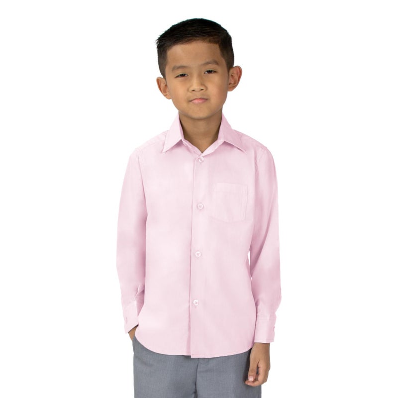 Spring Notion Big Boys' Long Sleeve Dress Shirt 4T Marshmallow Pink - Image 2